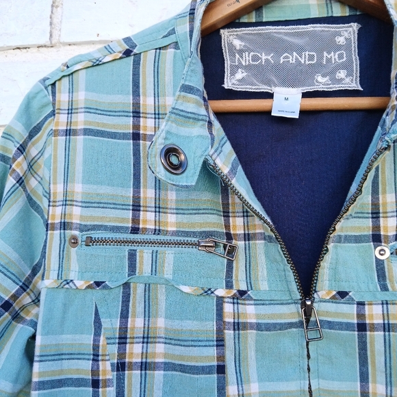 Nick and Mo Plaid Full Zip Bomber Jacket - Picture 5 of 7